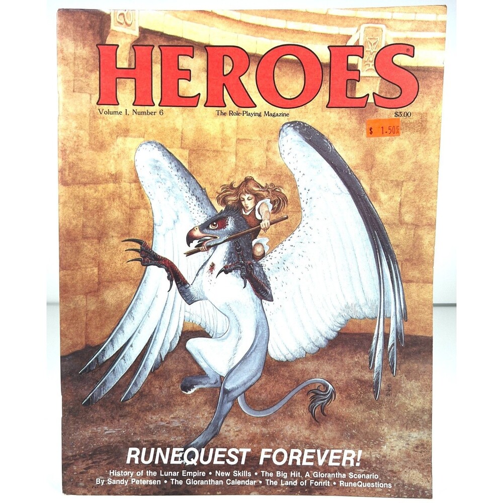 Vtg 1984 Avalon Hill Heroes RPG Magazine Volume 1 Issue 6 Runequest Fantasy